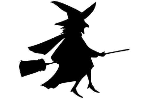 Silhouette of a Wizard with a Wand