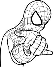 Spider-Man's Hand: A Detailed Line Drawing