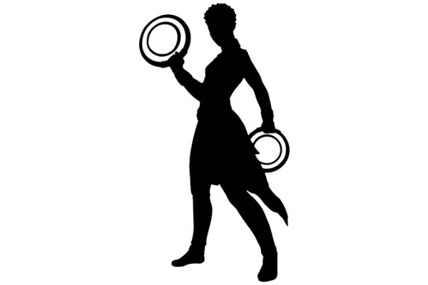 Silhouette of a Person Holding Two Rings