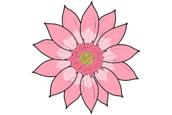 Vibrant Pink Flower with a Yellow Center