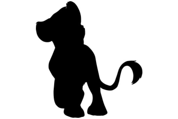 Silhouette of a Lion-like Creature with a Tail