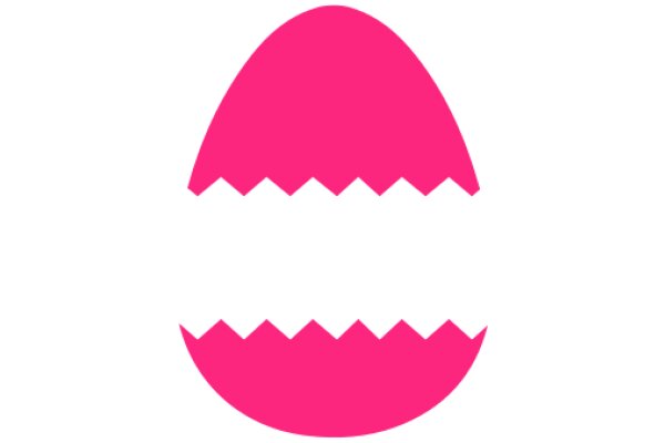 Vibrant Pink Egg Icon with a Chip on the Side