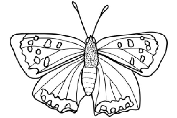 A Detailed Line Drawing of a Butterfly