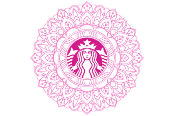 Stylized Starbucks Logo with Floral Patterns