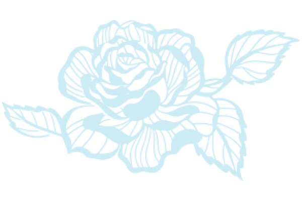 Stylized Rose with Leaves Illustration