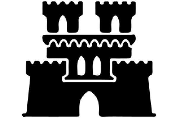 Stylized Castle Icon with Two Towers and a Gate