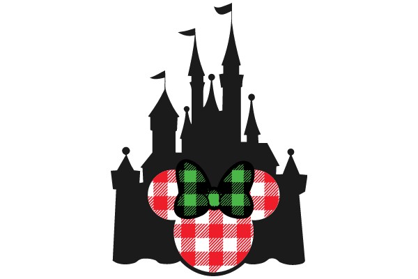 A Whimsical Illustration of a Castle and Minnie Mouse Ears