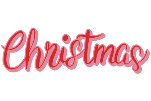 Stylized Christmas Greeting in Red and Pink Lettering