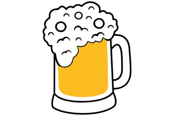 A Delightful Illustration of a Beer Mug with Foam