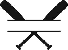 Simplistic Black and White Icon of a Bat and Ball Set