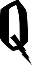 Stylized Black and White Logo of the Letter 'Q'