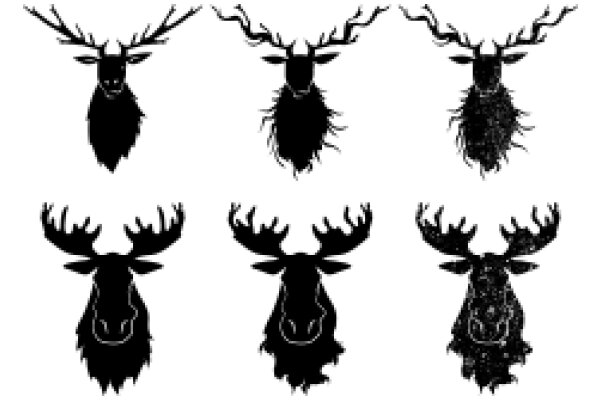 A Collection of Stylized Deer Silhouettes