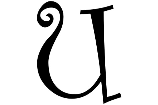 Simplicity in Design: A Black Letter 'U' on a White Background