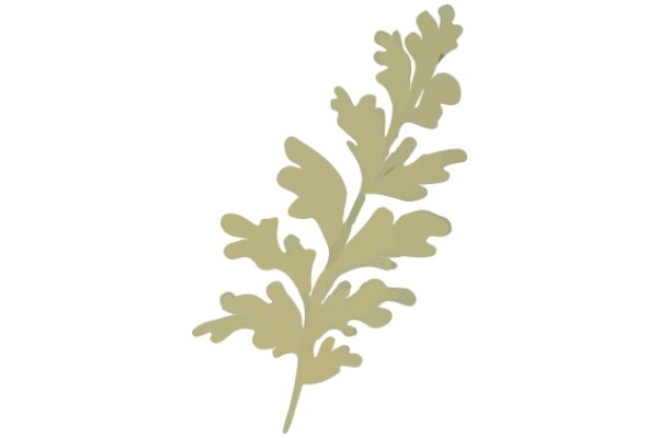 A Digital Artwork of a Beige Leafy Branch