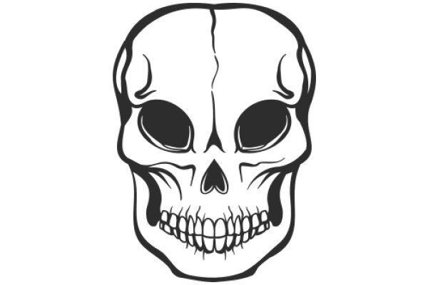 Stylized Skull with Heart Design