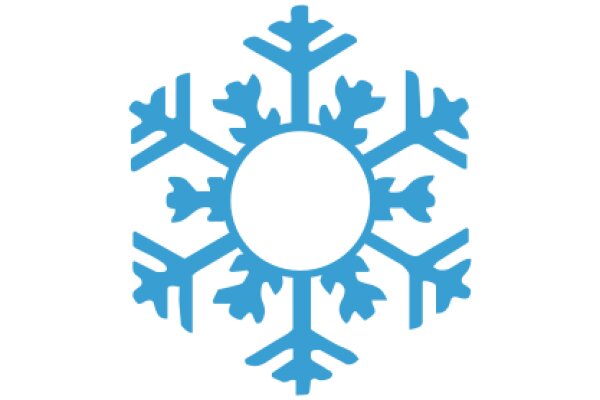 Stylized Blue Snowflake with a White Center