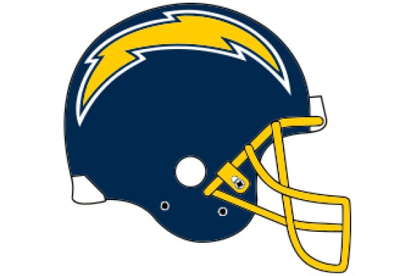 Stylish Blue Football Helmet with Yellow Lightning Bolt Design