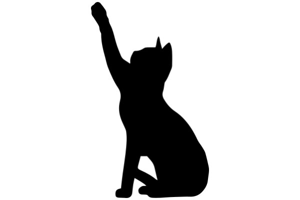 A Silhouette of a Cat Raising Its Paw