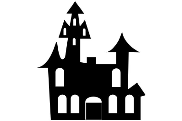 Silhouette of a Castle-like Structure with a Christmas Tree Top