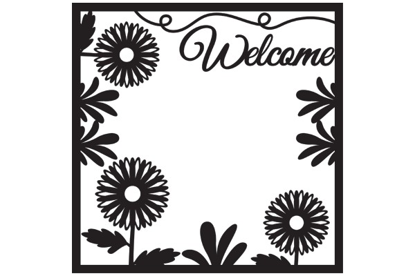 Welcome Sign with Flower Border