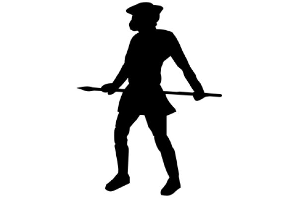 Silhouette of a Figure with a Stick