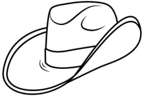 A Simple Line Drawing of a Cowboy Hat