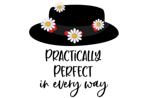 Practically Perfect in Every Way: A Charming Black Hat with White Daisies