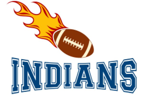 Indians Football Team Logo with Flaming Football Design