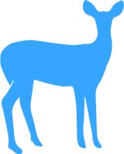 A Blue Deer Silhouette on a White Background