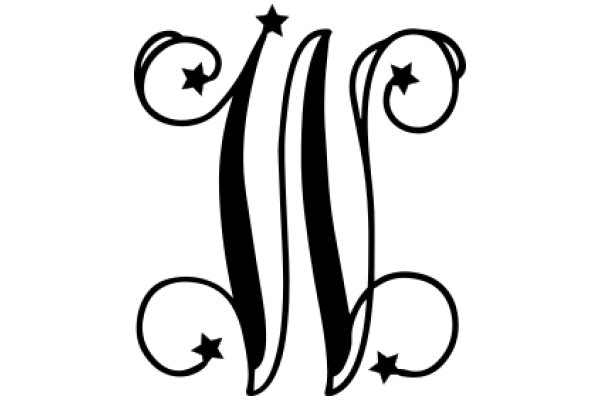 Stylized Monogram with Star Accents