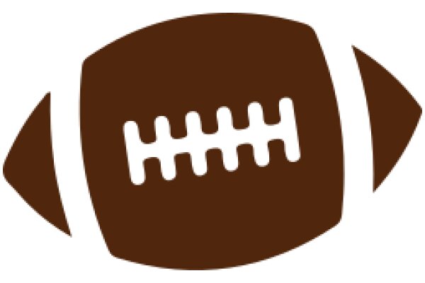 Brown Football Icon with White Lines