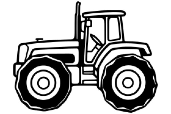 Simplistic Line Drawing of a Tractor