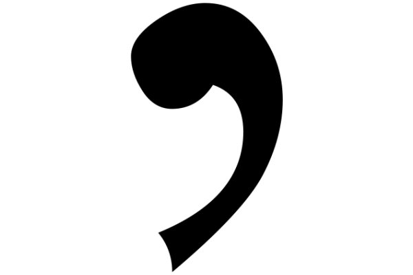 A Solitary Black Punctuation Mark on a White Background