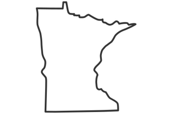 Simplistic Line Drawing of a State Outline