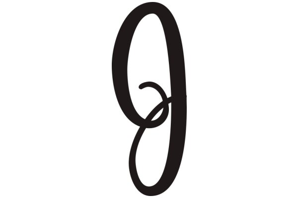 Stylized Black Letter 'Q' with a Curved Swirl