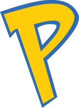 Vibrant Yellow Letter 'P' with a Blue Outline