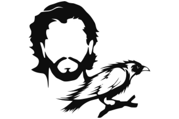 Silhouette of a Man and a Bird