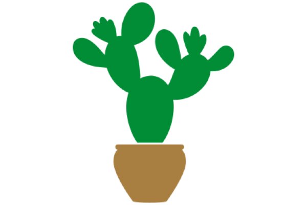 Vibrant Green Cactus in a Brown Pot