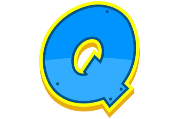 Vibrant Blue and Yellow Logo: A Stylized Letter Q with a Curved Design