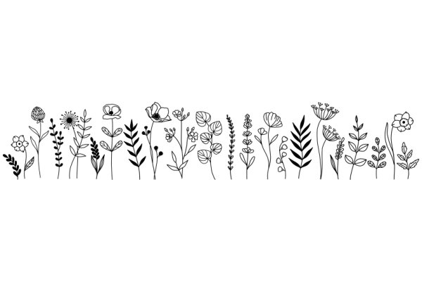 A Line of Flower Illustrations