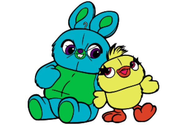 A Friendly Encounter: The Blue Bunny and the Yellow Chicken