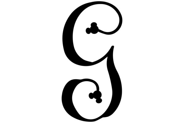 Stylized Letter 'C' with Decorative Elements