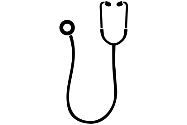 Simplified Medical Icon: Stethoscope and Earphones