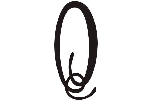 Stylized Black Letter 'Q' with a Curved Design