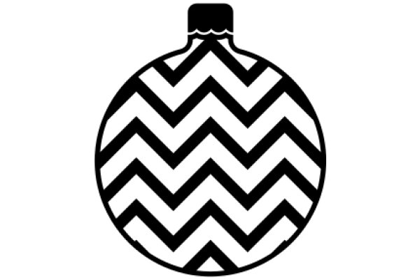 Stylized Christmas Ornament with Chevron Pattern