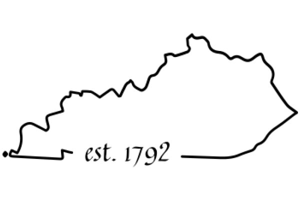 A Simple Line Drawing of a State with a Year Indicated