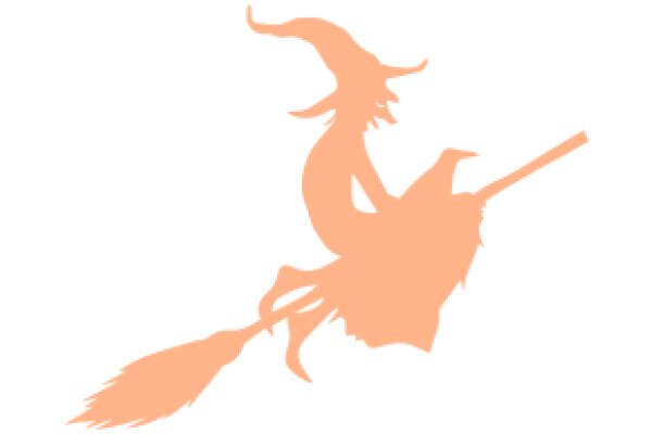 Whimsical Wizard on a Broomstick: A Silhouette of Magic and Adventure