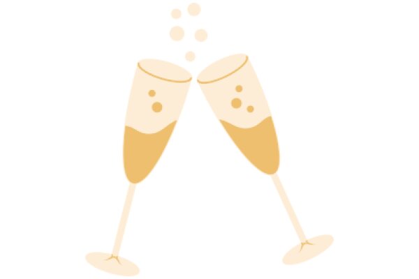 Celebratory Toast: A Graphic Illustration of Two Champagne Flutes with Bubbles