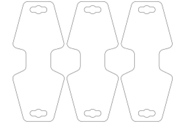 A Set of Four Empty Wine Glass Shapes