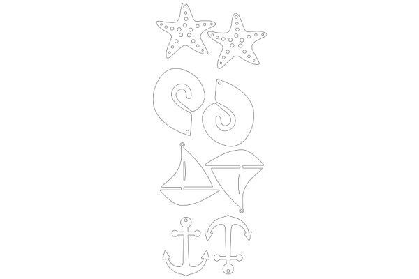 A Collection of Nautical-Themed Line Drawings